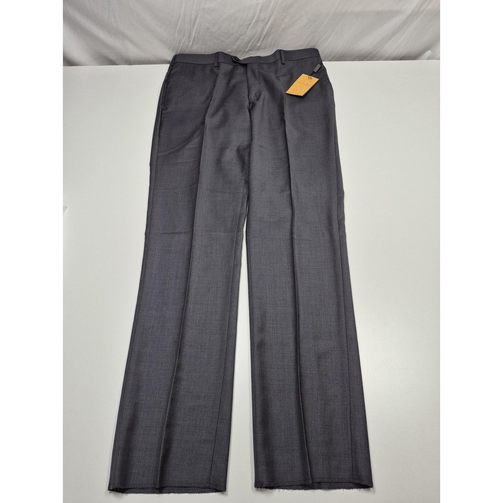 Galante Suit Pants Mens 40x36 Gray 100% Wool Dress Flat Front Milan Italy NWT